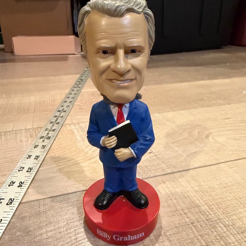Billy Graham Bobblehead Figurine In Blue Suit With Book nwob Collectible 7.5"